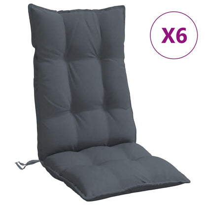 vidaXL Hochlehner-Auflagen 6 Stk. Anthrazit Oxford-Gewebe