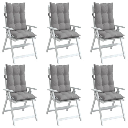 vidaXL Coussins pour chaises à dossier haut 6 pcs Gris Tissu Oxford