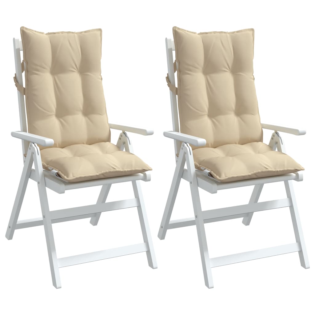 vidaXL Coussins de dossier haut 2 pcs Beige Tissu Oxford