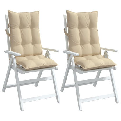 vidaXL Coussins de dossier haut 2 pcs Beige Tissu Oxford