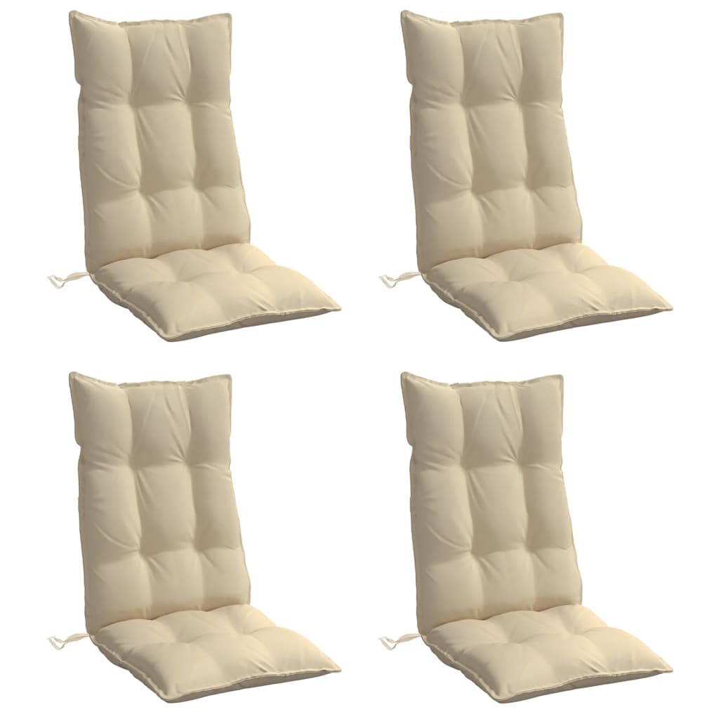 vidaXL Hochlehner-Auflagen 4 Stk. Beige Oxford-Gewebe