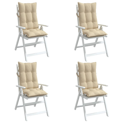 vidaXL Hochlehner-Auflagen 4 Stk. Beige Oxford-Gewebe