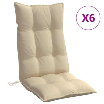 Coussins de dossier haut vidaXL 6 pcs Tissu Oxford beige