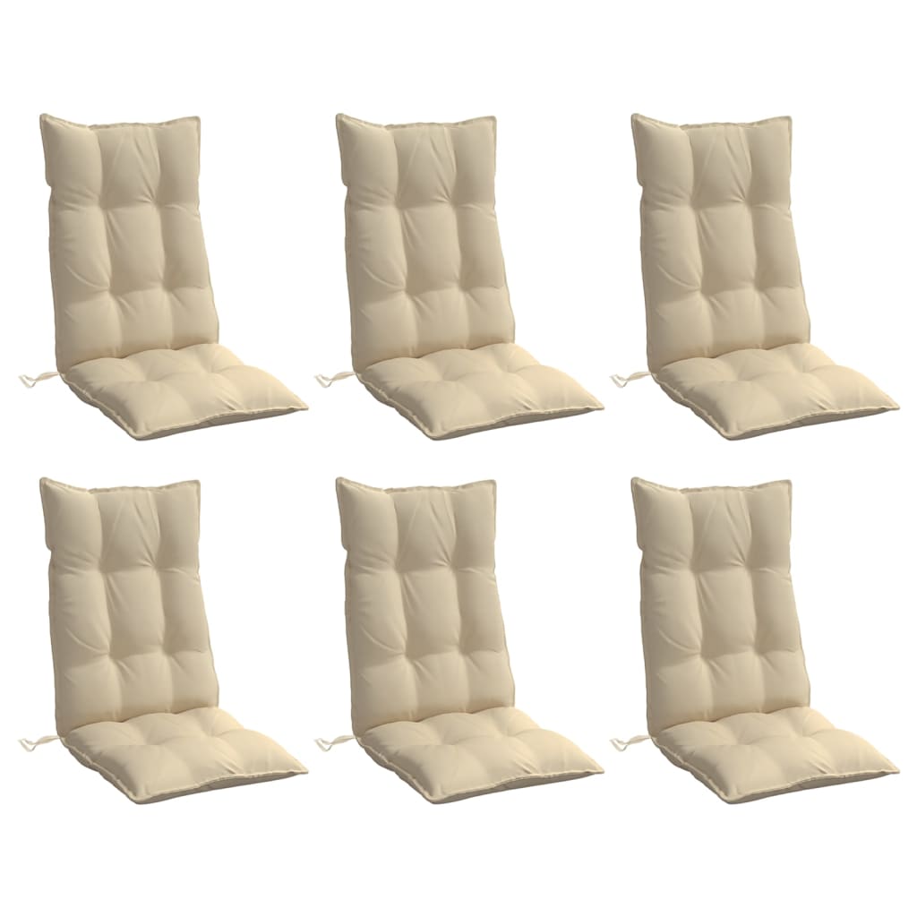 Coussins de dossier haut vidaXL 6 pcs Tissu Oxford beige