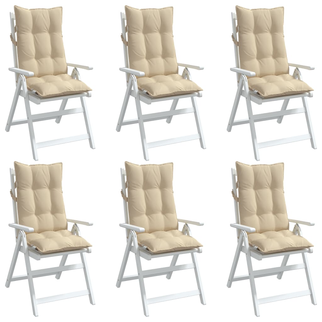Coussins de dossier haut vidaXL 6 pcs Tissu Oxford beige