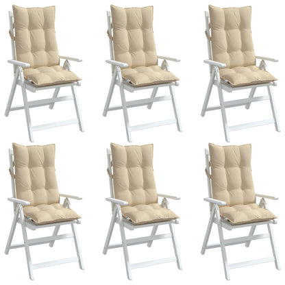 Coussins de dossier haut vidaXL 6 pcs Tissu Oxford beige