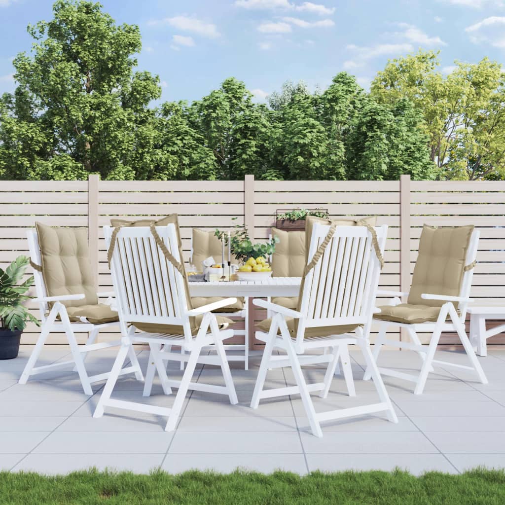 Coussins de dossier haut vidaXL 6 pcs Tissu Oxford beige