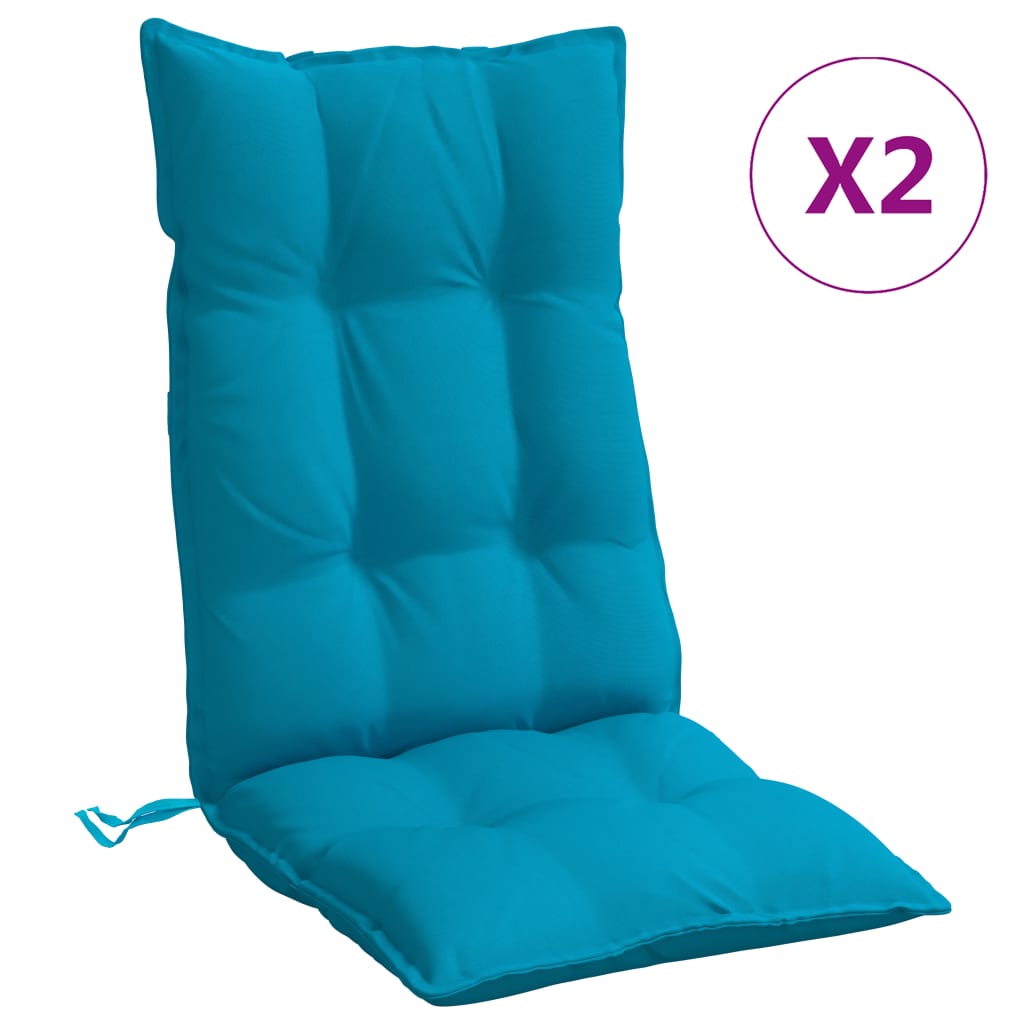 vidaXL Coussins pour chaise à dossier haut 2 pcs Bleu clair Tissu Oxford