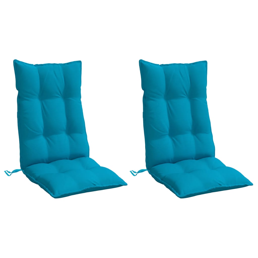 vidaXL Coussins pour chaise à dossier haut 2 pcs Bleu clair Tissu Oxford