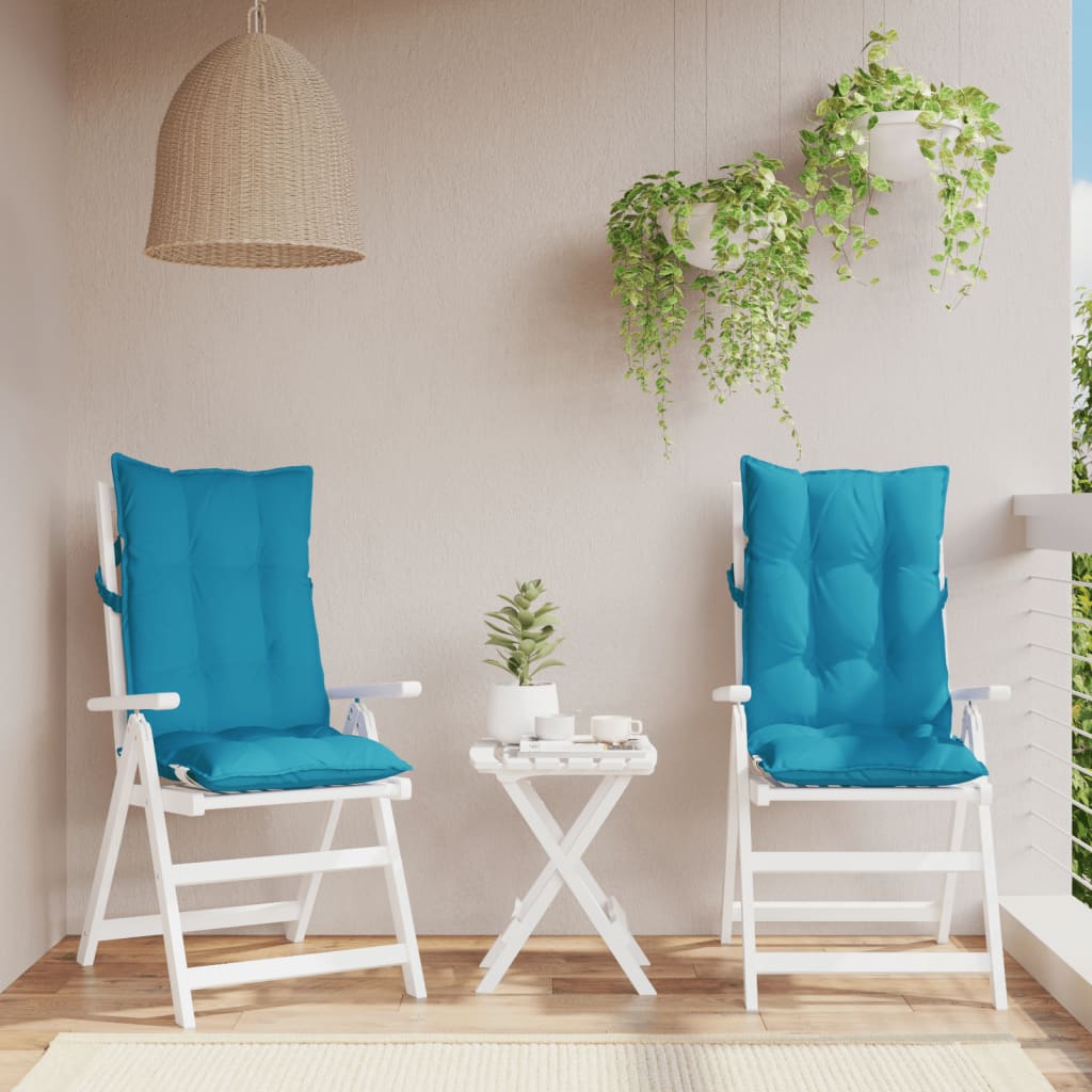 vidaXL Coussins pour chaise à dossier haut 2 pcs Bleu clair Tissu Oxford