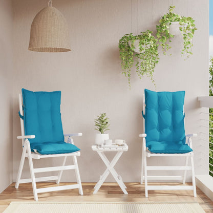 vidaXL Coussins pour chaise à dossier haut 2 pcs Bleu clair Tissu Oxford
