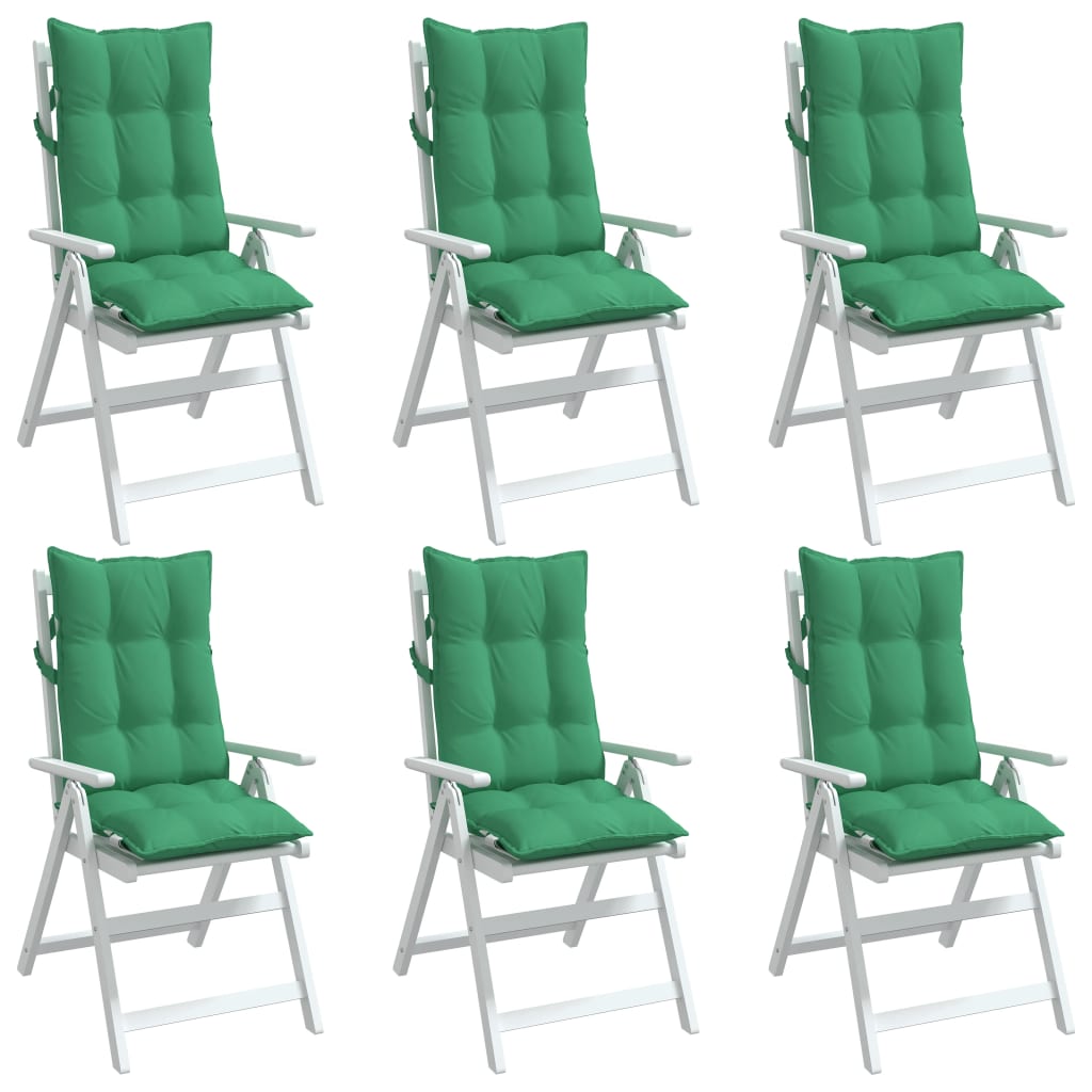 vidaXL Coussins pour chaises à dossier haut 6 pcs Tissu Oxford vert