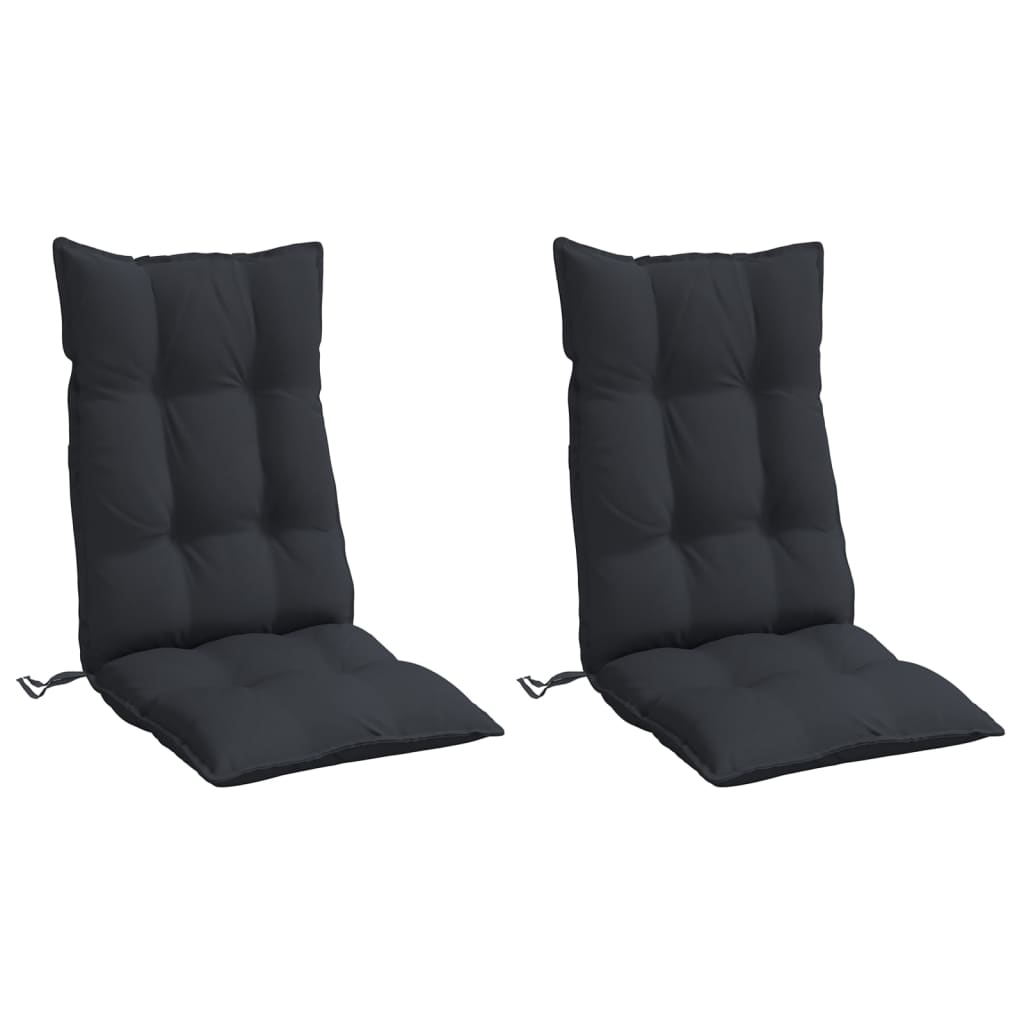 vidaXL Hochlehner-Auflagen 2 Stk. Schwarz Oxford-Gewebe