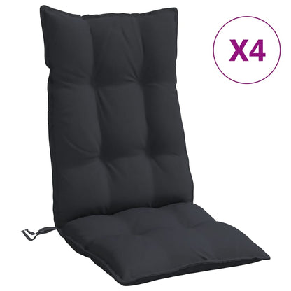 vidaXL Coussins de dossier haut 4 pcs Noir Tissu Oxford
