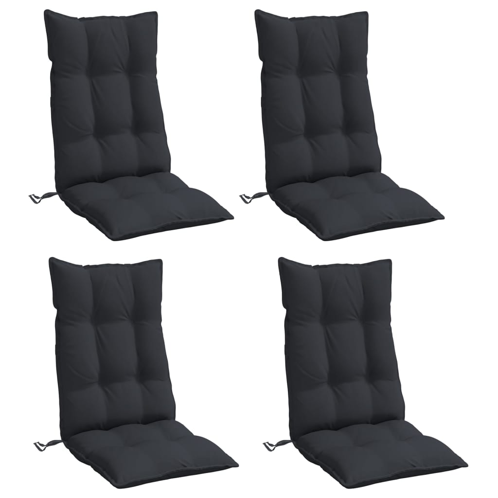 vidaXL Coussins de dossier haut 4 pcs Noir Tissu Oxford