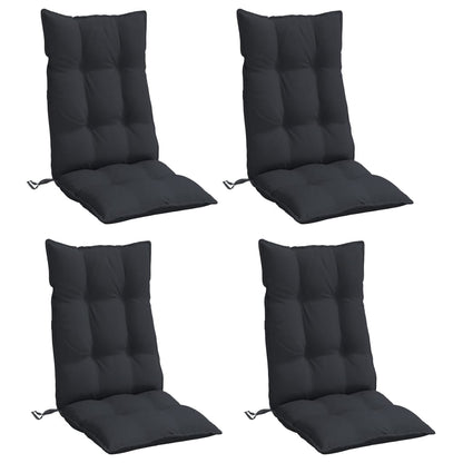 vidaXL Coussins de dossier haut 4 pcs Noir Tissu Oxford