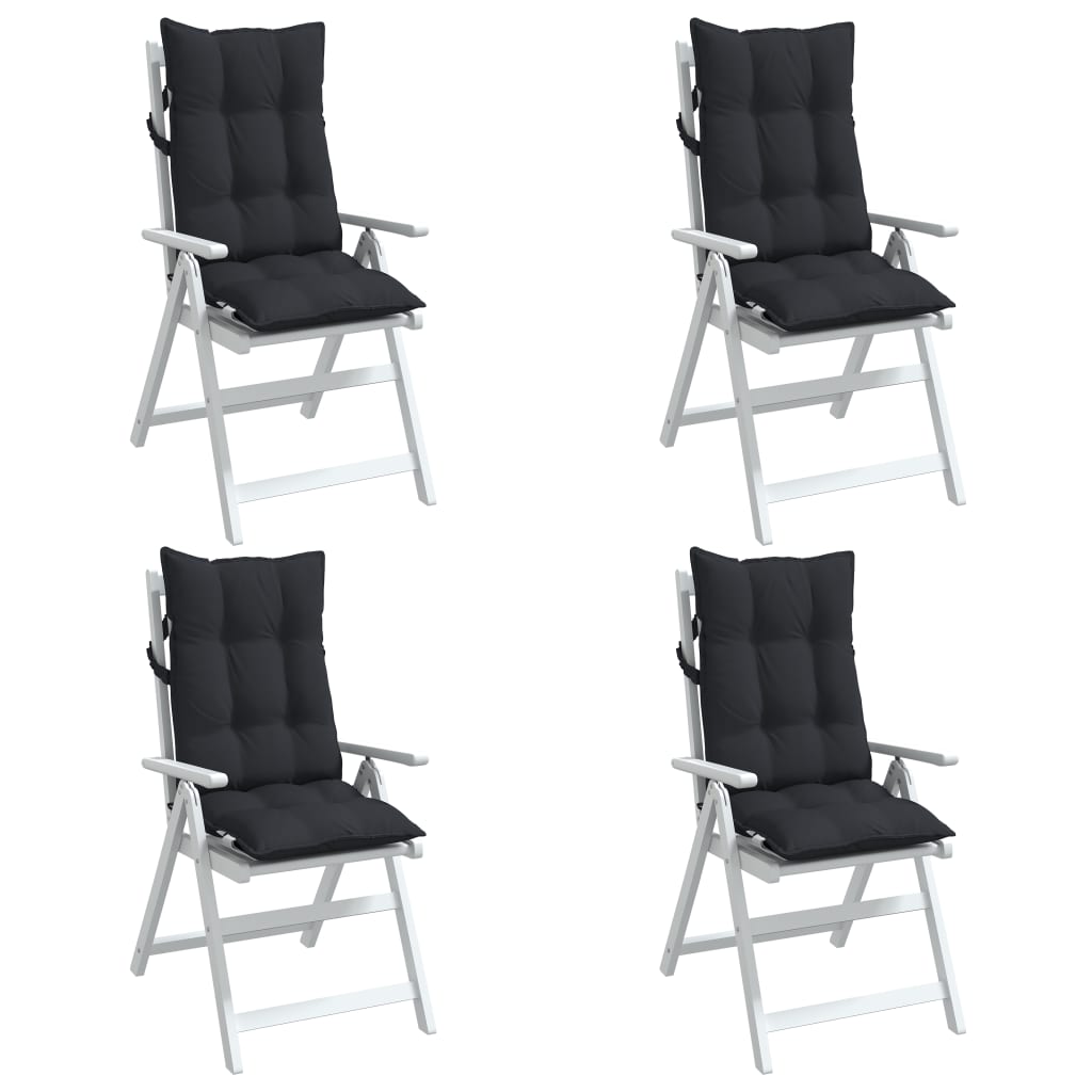 vidaXL Coussins de dossier haut 4 pcs Noir Tissu Oxford