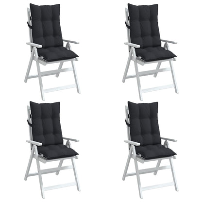 vidaXL Coussins de dossier haut 4 pcs Noir Tissu Oxford