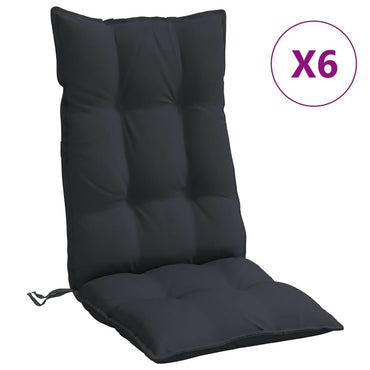 vidaXL Hochlehner-Auflagen 6 Stk. Schwarz Oxford-Gewebe