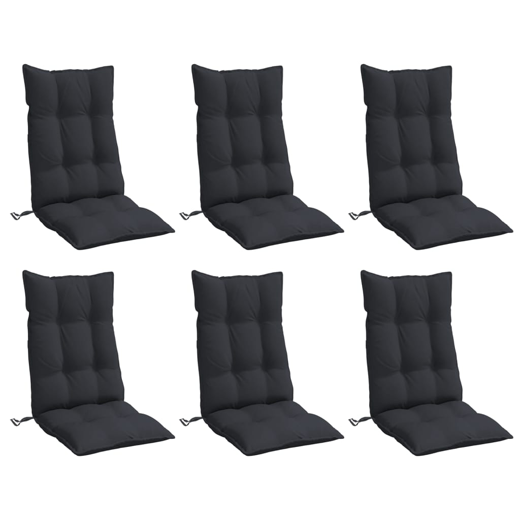 vidaXL Hochlehner-Auflagen 6 Stk. Schwarz Oxford-Gewebe