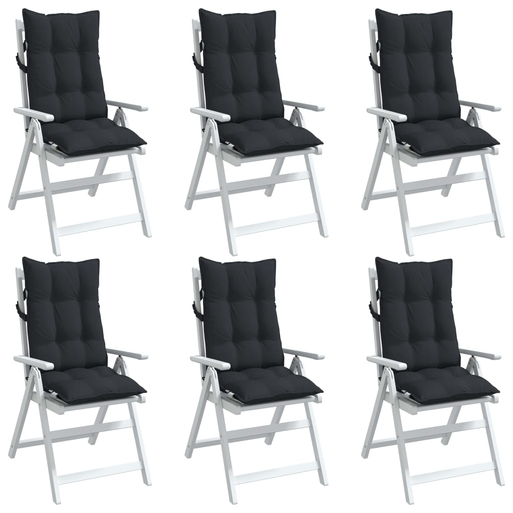 vidaXL Hochlehner-Auflagen 6 Stk. Schwarz Oxford-Gewebe