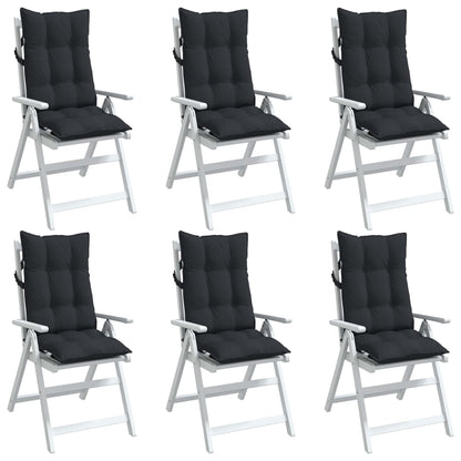 vidaXL Hochlehner-Auflagen 6 Stk. Schwarz Oxford-Gewebe