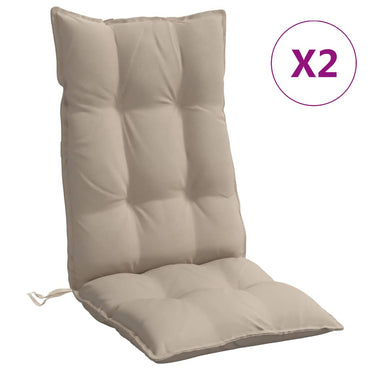 vidaXL Coussins de dossier haut 2 pcs Gris-taupe Tissu Oxford
