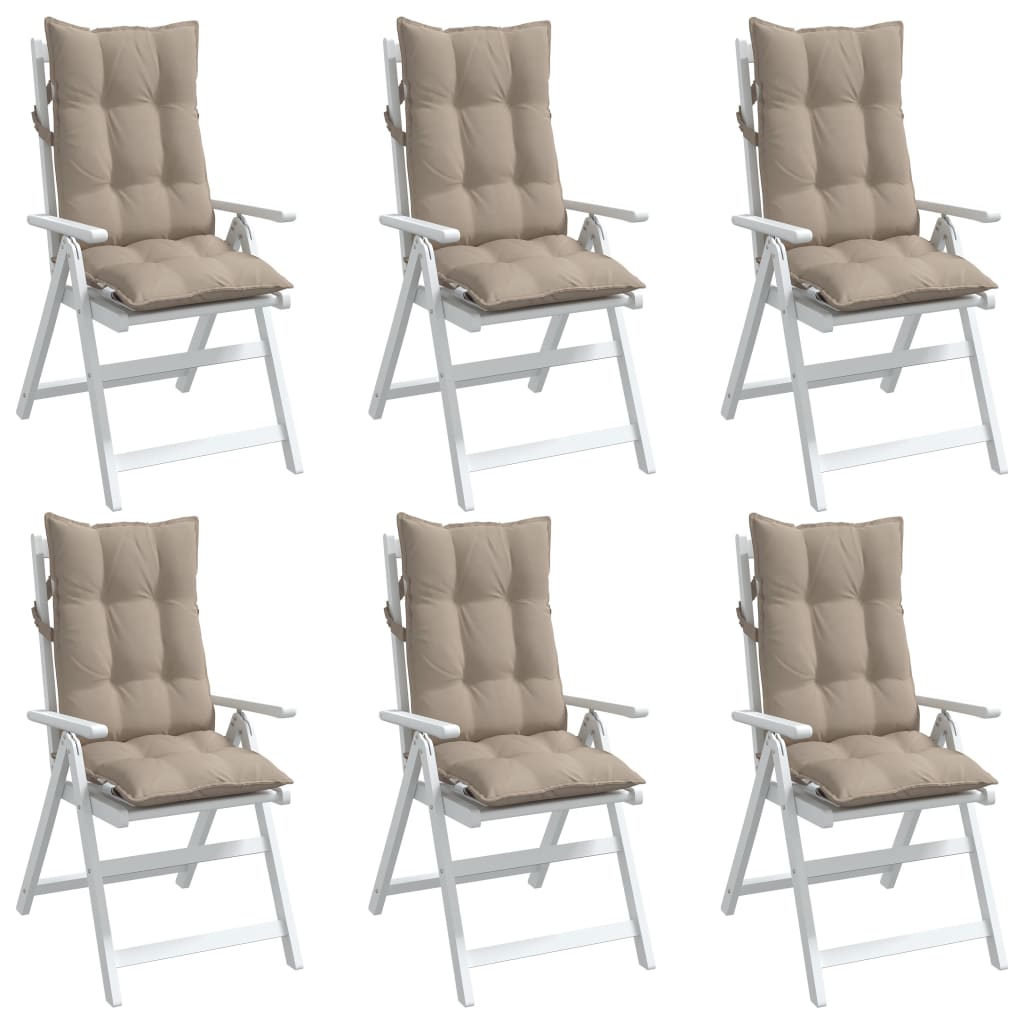 vidaXL Coussins de dossier haut 6 pcs Taupe Tissu Oxford