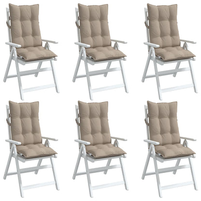 vidaXL Coussins de dossier haut 6 pcs Taupe Tissu Oxford