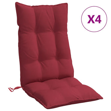 vidaXL Coussins de dossier haut 4 pcs. Rouge bordeaux Tissu Oxford