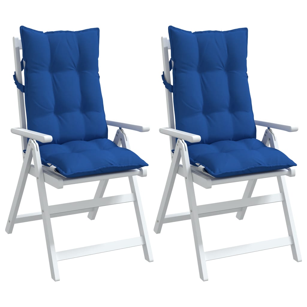 vidaXL Coussins de dossier haut 2 pcs Bleu roi Tissu Oxford