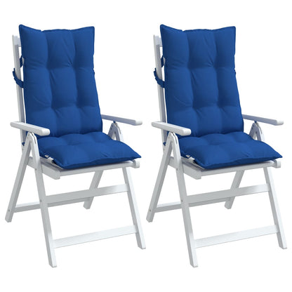 vidaXL Coussins de dossier haut 2 pcs Bleu roi Tissu Oxford