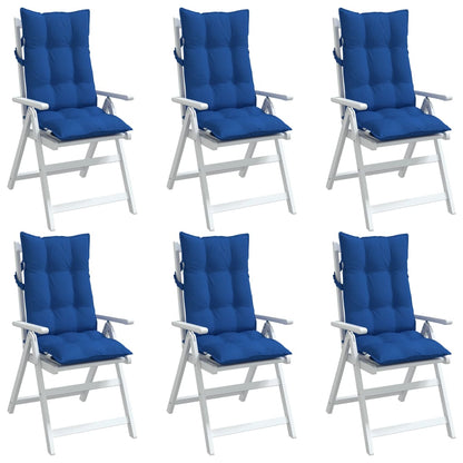 vidaXL Coussins de dossier haut 6 pcs. Bleu roi Tissu Oxford