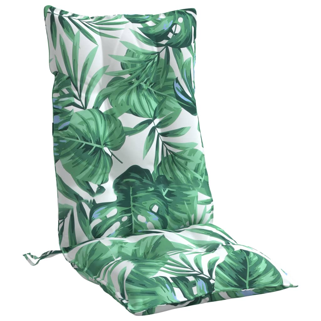 vidaXL Coussins pour chaises à dossier haut 6 pcs Motif feuilles Tissu Oxford
