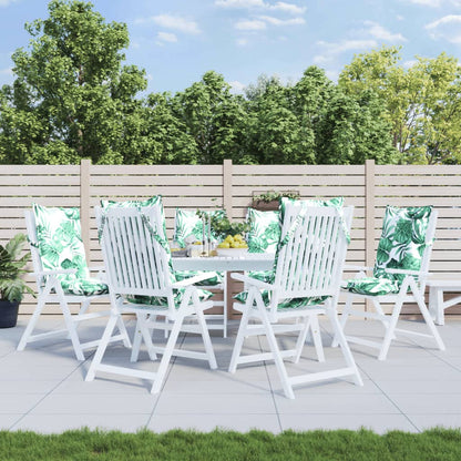 vidaXL Coussins pour chaises à dossier haut 6 pcs Motif feuilles Tissu Oxford