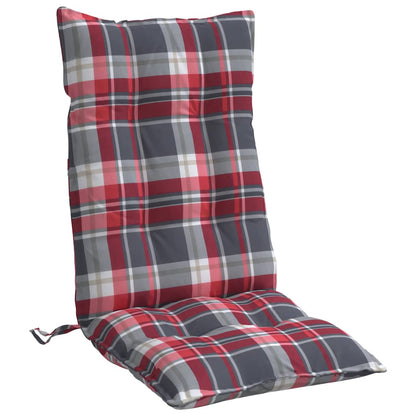 vidaXL Coussins de dossier haut 4 pcs Tissu Oxford à carreaux rouges