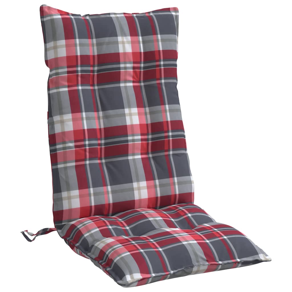 vidaXL Coussins de dossier haut 6 pcs Motif à carreaux rouges Tissu Oxford