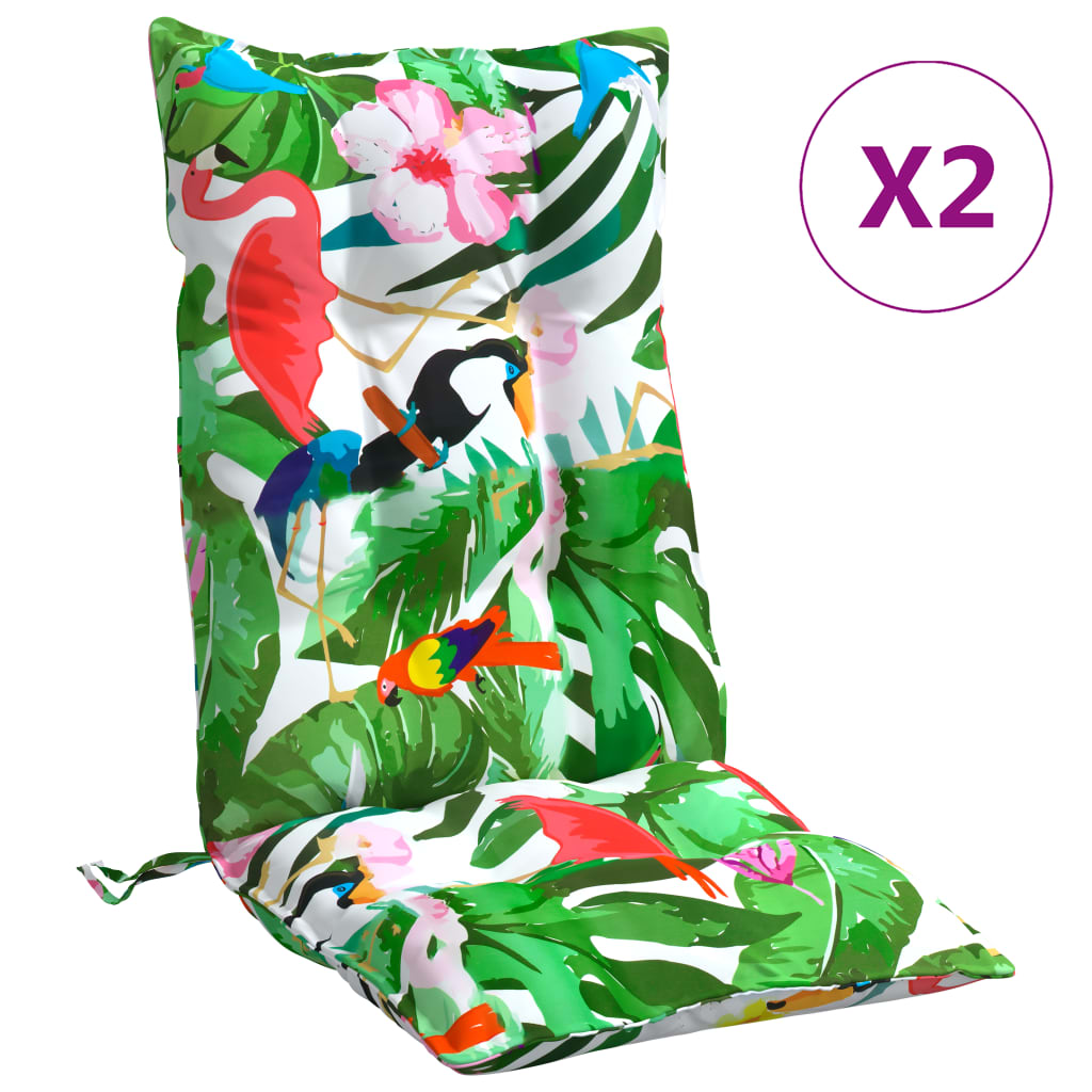 vidaXL Coussins de dossier haut 2 pcs Tissu Oxford multicolore