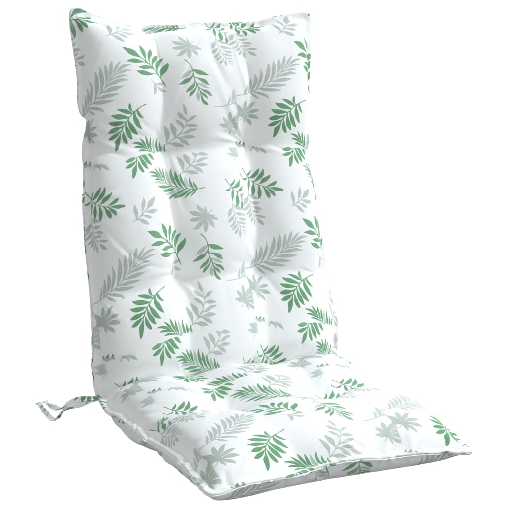 vidaXL Coussins pour chaises à dossier haut 6 pcs Motif feuilles Tissu Oxford