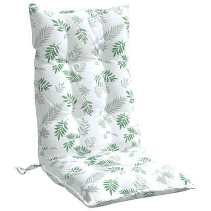 vidaXL Coussins pour chaises à dossier haut 6 pcs Motif feuilles Tissu Oxford
