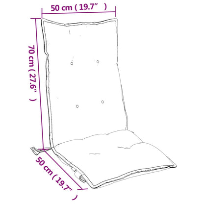 vidaXL Coussins pour chaises à dossier haut 6 pcs Motif feuilles Tissu Oxford