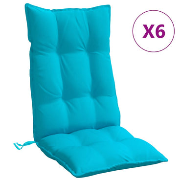 vidaXL Hochlehner-Auflagen 6 Stk. Türkis Oxford-Gewebe
