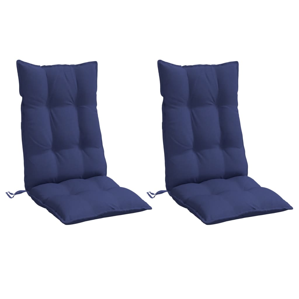 vidaXL Coussins de dossier haut 2 pcs Bleu marine Tissu Oxford