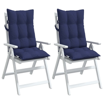 vidaXL Coussins de dossier haut 2 pcs Bleu marine Tissu Oxford