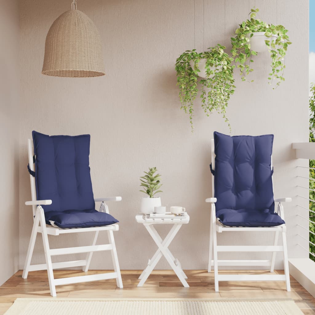 vidaXL Coussins de dossier haut 2 pcs Bleu marine Tissu Oxford