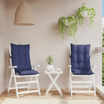 vidaXL Coussins de dossier haut 2 pcs Bleu marine Tissu Oxford