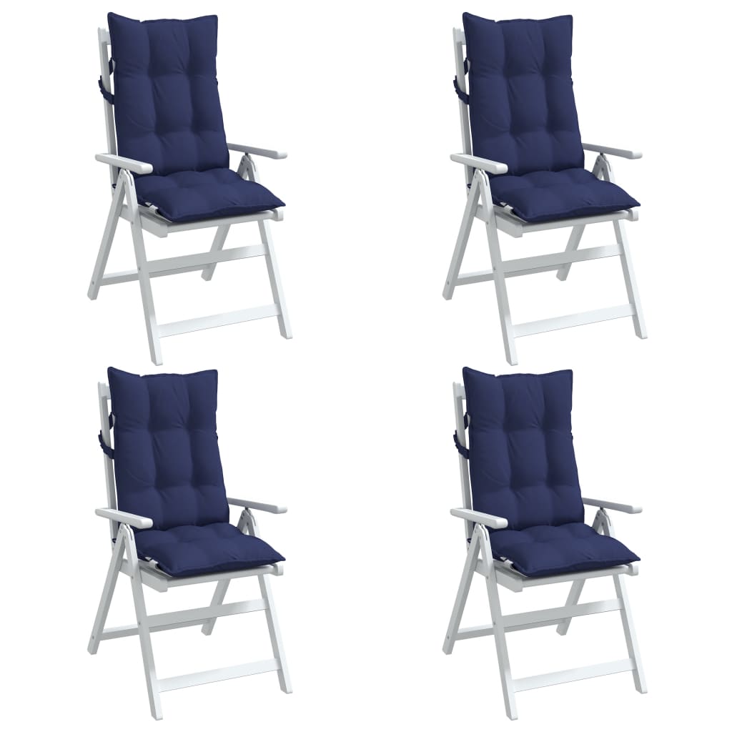 vidaXL Hochlehner-Auflagen 4 Stk. Marineblau Oxford-Gewebe