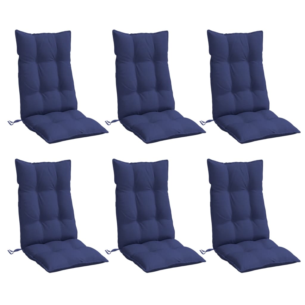 vidaXL Hochlehner-Auflagen 6 Stk. Marineblau Oxford-Gewebe