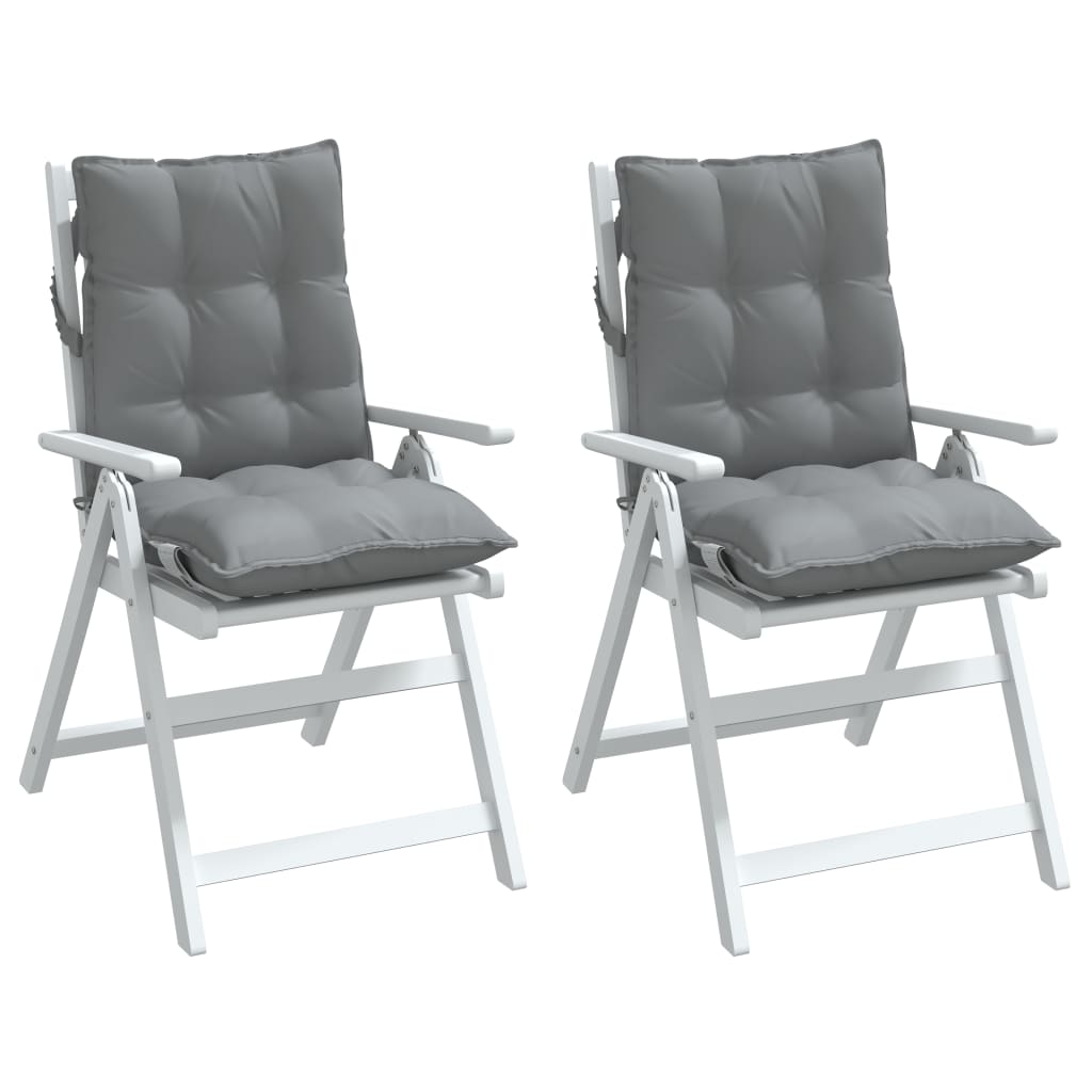 vidaXL Coussins pour fauteuil bas 2 pcs Gris Tissu Oxford