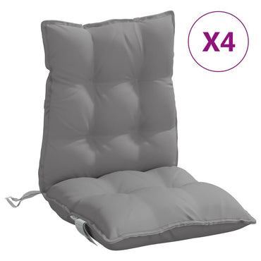 vidaXL Coussins de dossier bas 4 pcs Gris Tissu Oxford